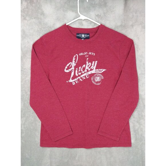 Lucky Brand Other - Lucky Brand Men's Red Heather Long Sleeve Graphic Crew Tee